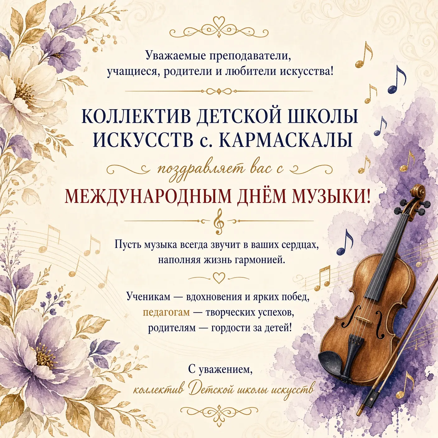 🎼🎶🎹С МЕЖДУНАРОДНЫМ ДНЕМ МУЗЫКИ!❤️