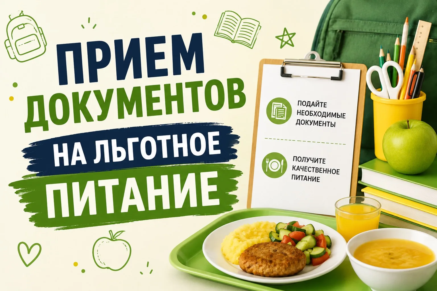 ПРИЁМ ДОКУМЕНТОВ НА БЕСПЛАТНОЕ ПИТАНИЕ