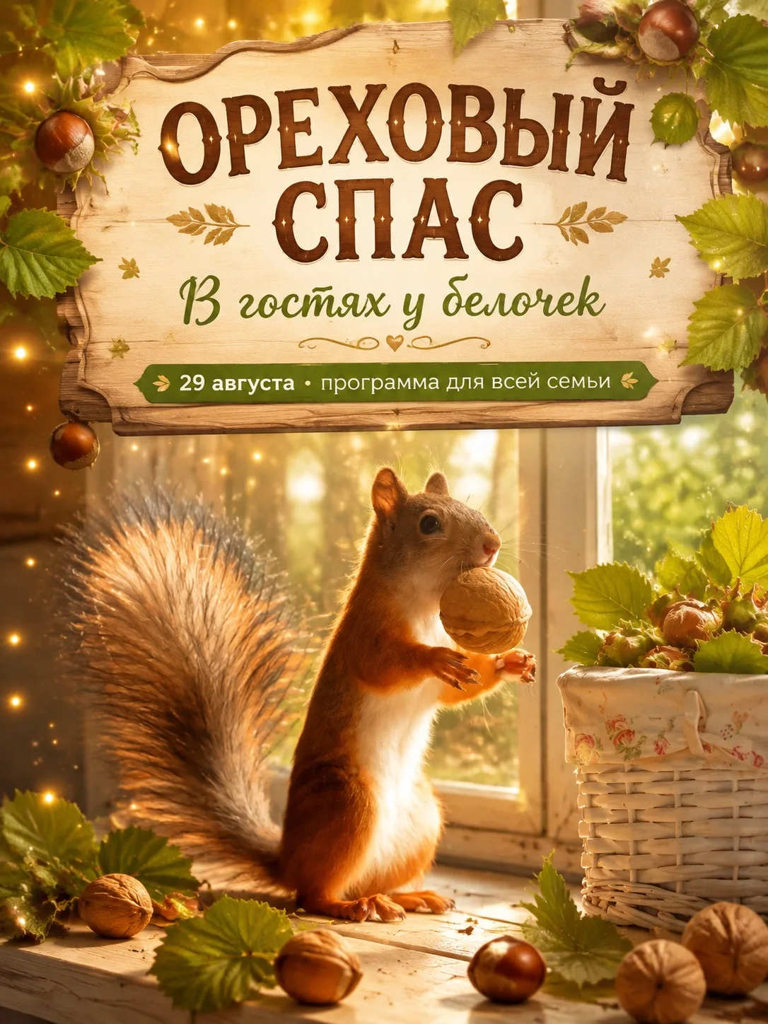 🐿 Завтра в «Место 7»: Ореховый Спас в гостях у белочек