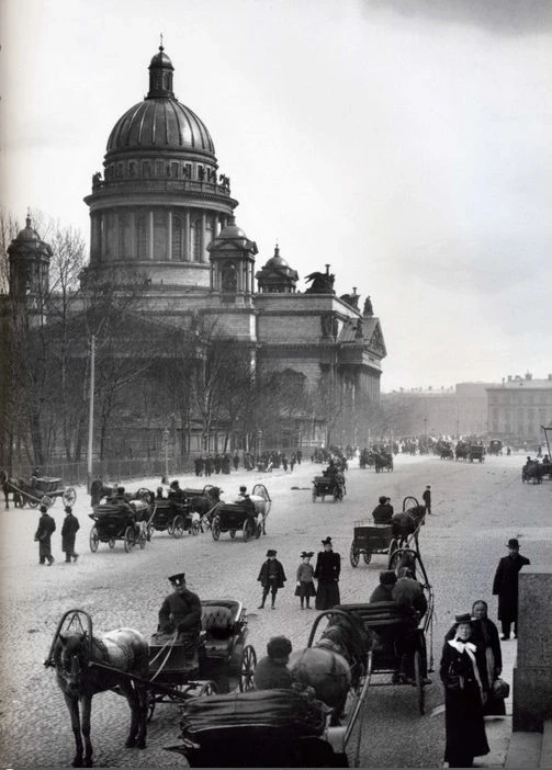 1900-1907.Вид на Исаакиевский собор от здания Сената.