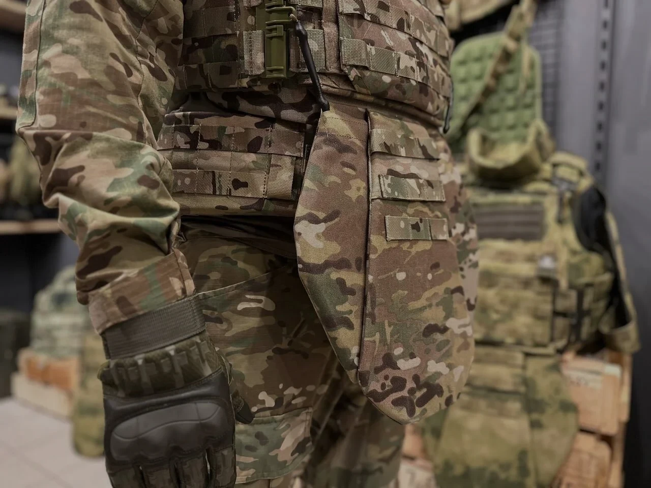 ➕Напашник 3-х секционный R-Karbid➕  ➖ Противоосколочная защита паховой зоны и бедренных артерий. Мод