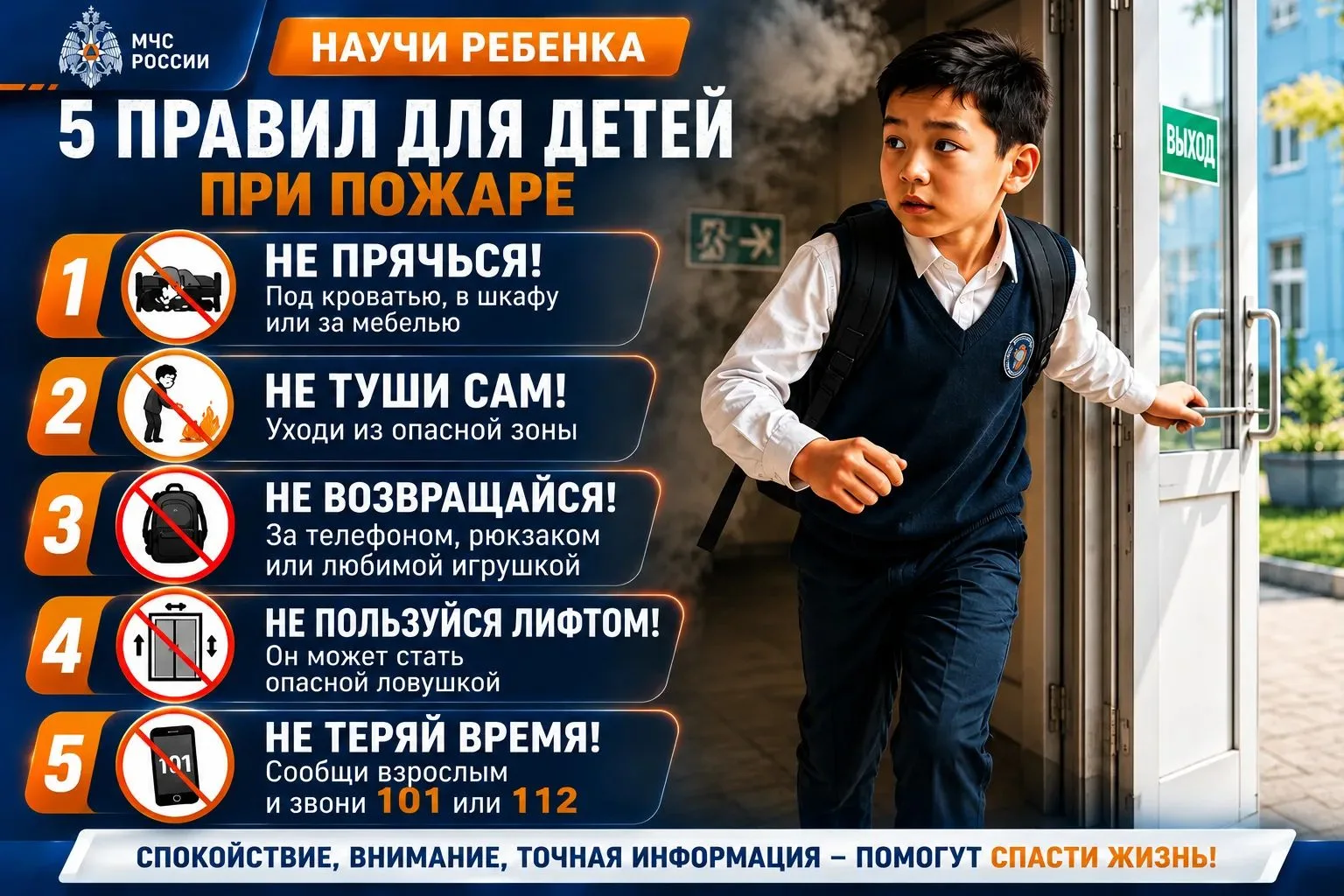 ПОЖАР НЕ ВРЕМЯ ДЛЯ ОШИБОК: научи ребёнка правильно действовать при пожаре❗
