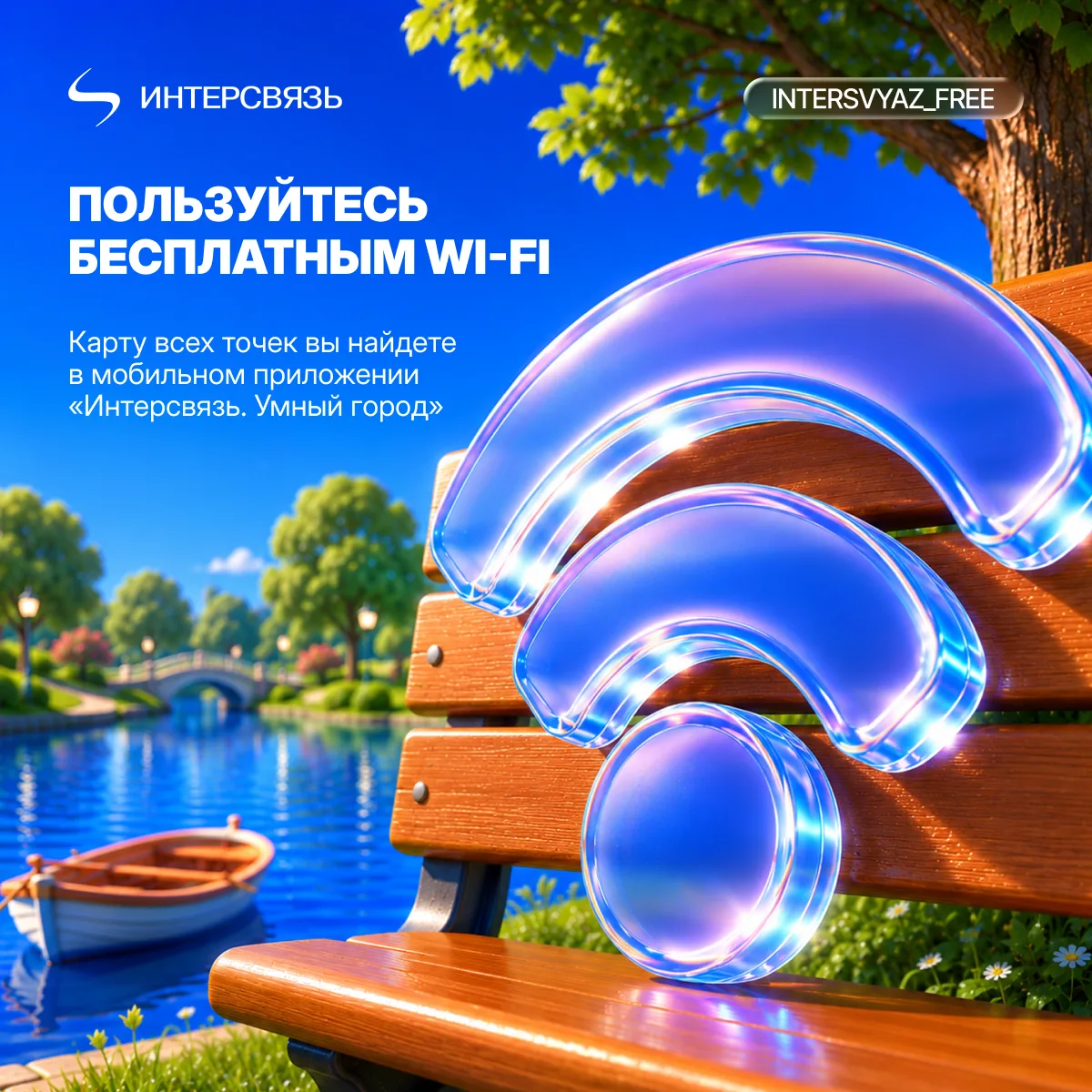 Бесплатный интернет ждет вас на лавочке!