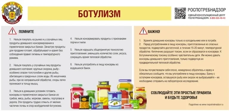 📍Роспотребнадзор разъясняет о профилактике ботулизма