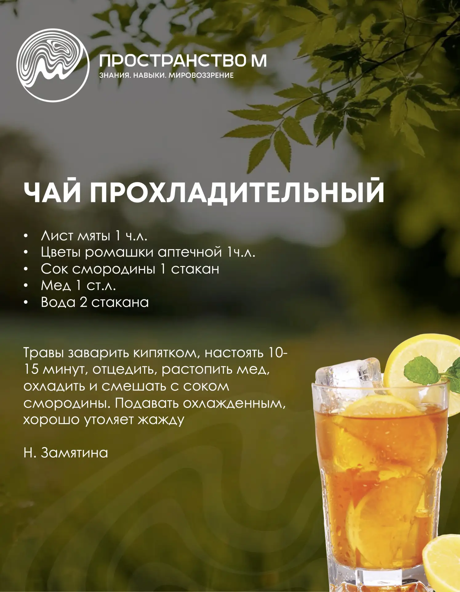🍹Впереди — целое лето и море жарких дней. Русская школа травничества делится с вами рцептами летних