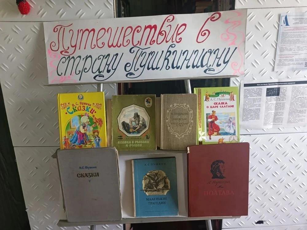 В Пушкинский день в Плосковской библиотеке открылась удивительная книжная выставка "Пут...