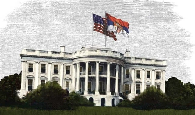 Два иностранных флага над Белым домом