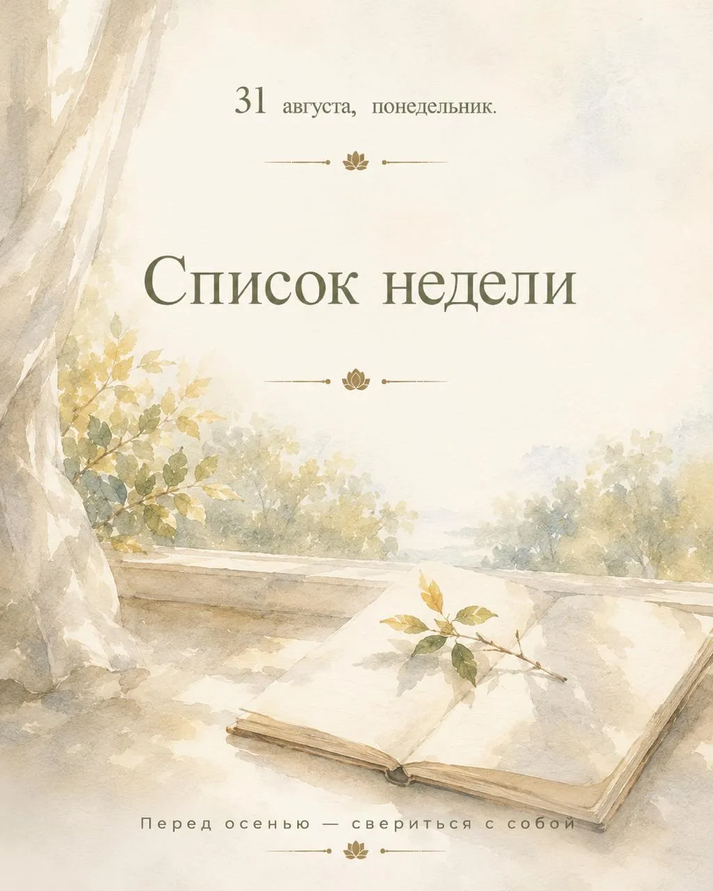 31 августа, понедельник.