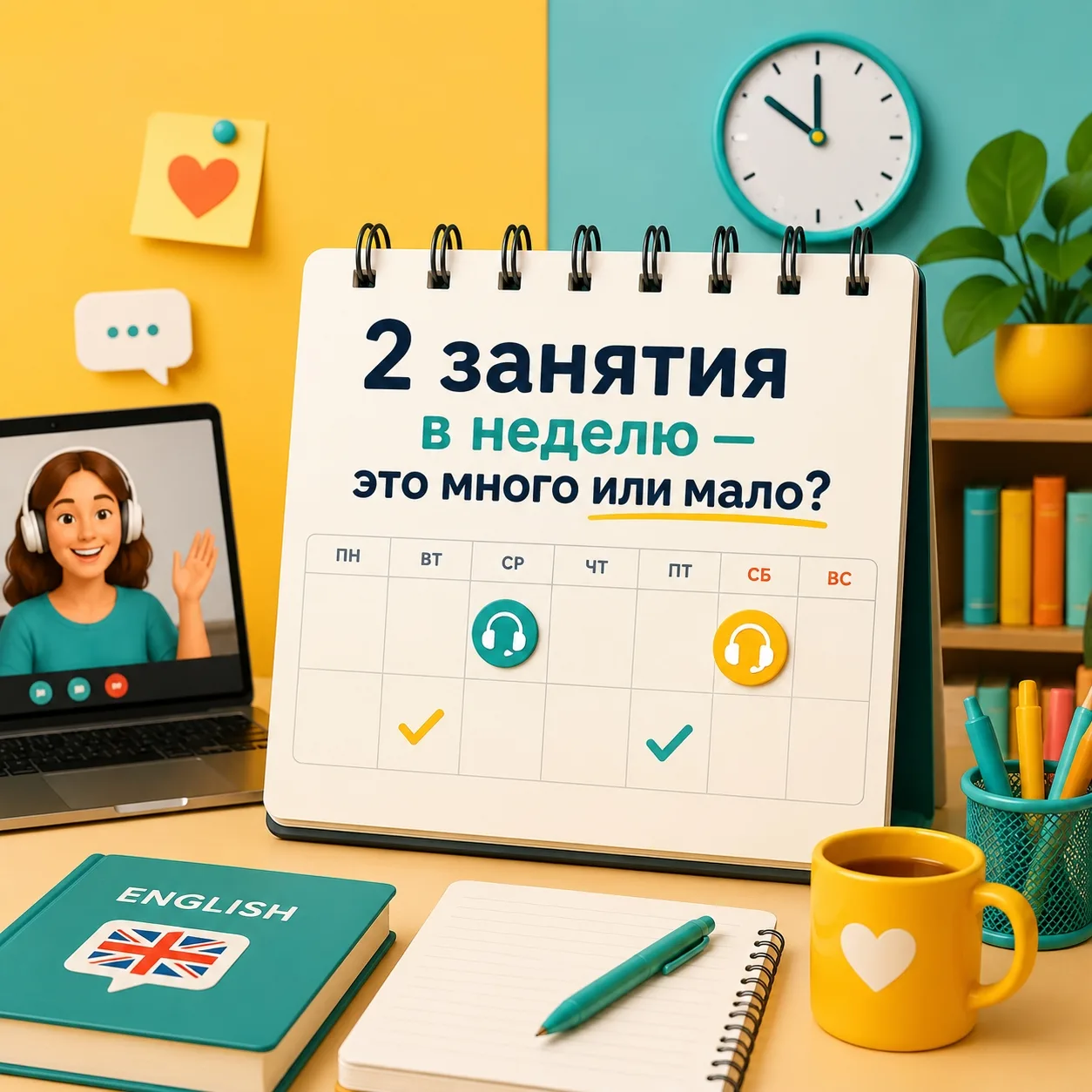 📚 2 занятия в неделю — это много или мало?