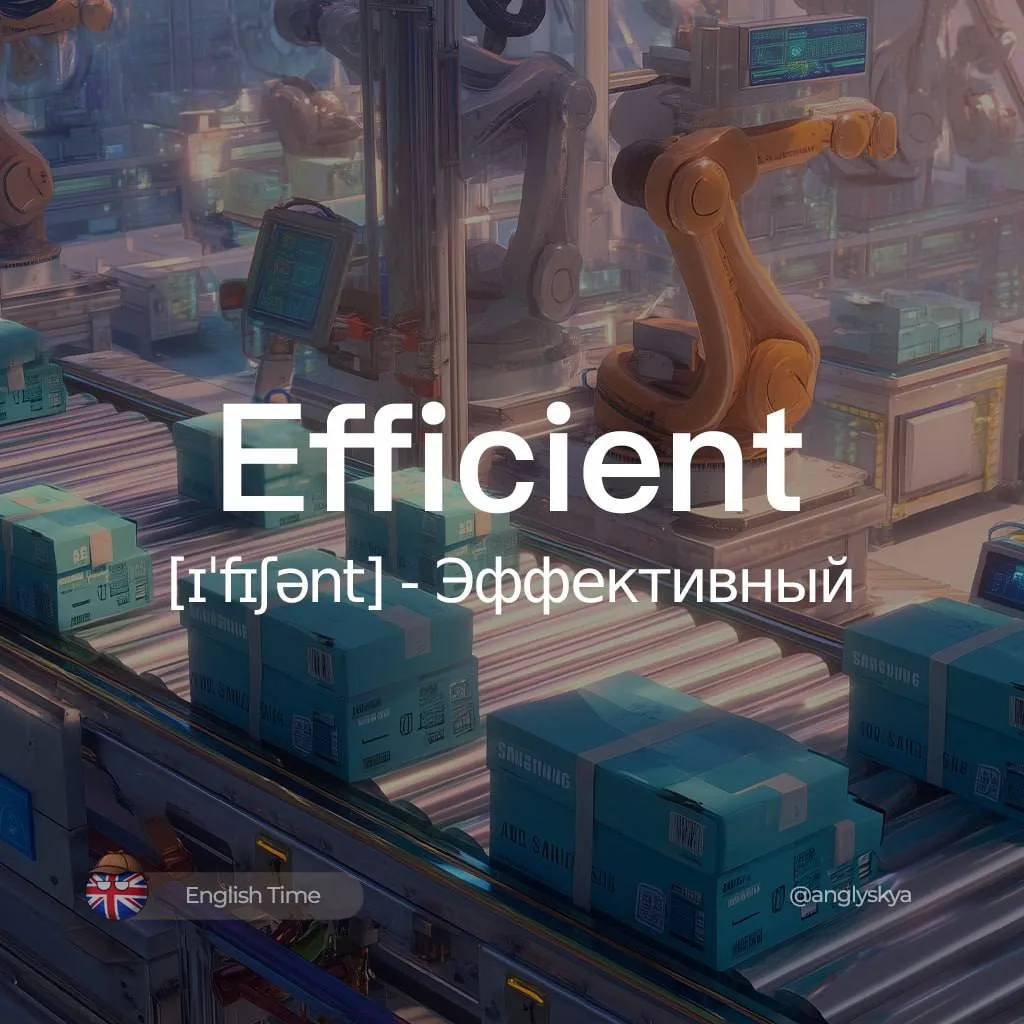 Efficient (ɪˈfɪʃənt) – эффективный

Похожие слова:  
1. Productive (prəˈdʌktɪv) – продуктивный
2. Ef