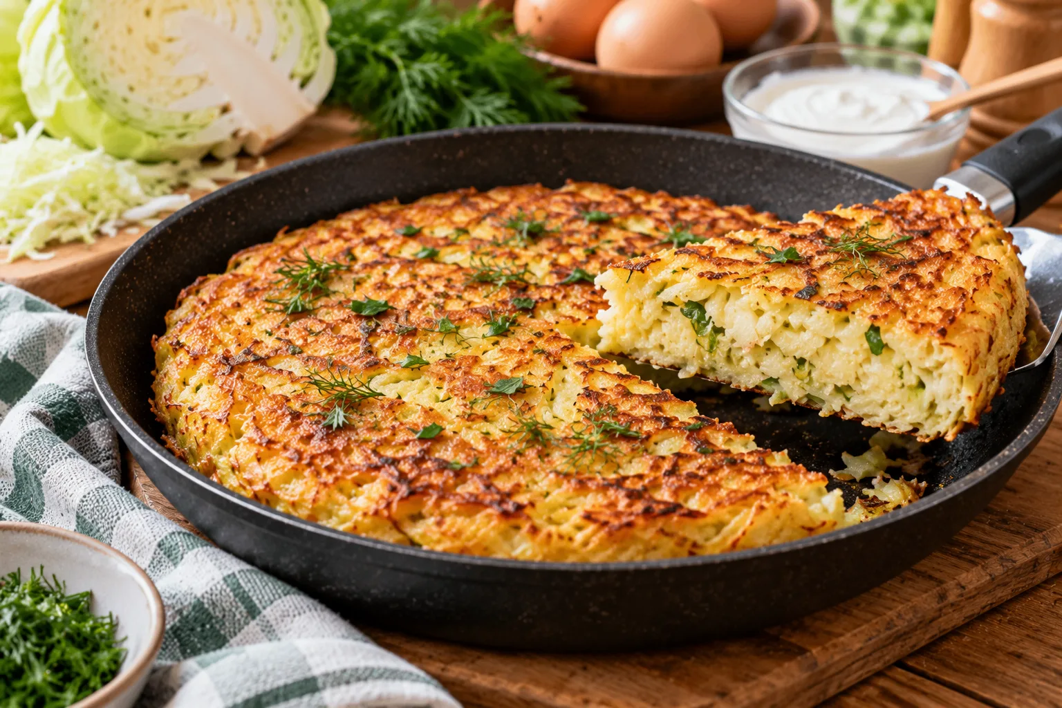 🍽️ «С ГРЯДКИ НА КУХНЮ»: ЛЕНИВЫЙ КАПУСТНЫЙ ПИРОГ НА СКОВОРОДЕ