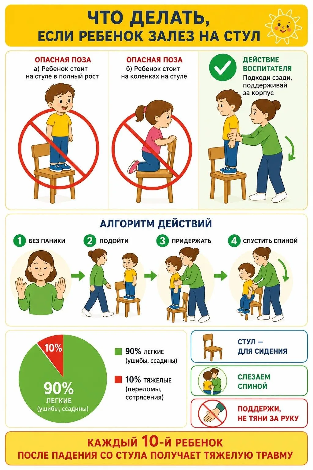 Как вести себя, если ваш малыш, как царь горы, решил взобраться на стул?! Как избежать травмирования