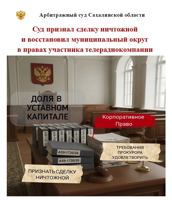 Арбитражный суд Сахалинской области рассмотрел заявление заместителя прокурора в интересах Департаме
