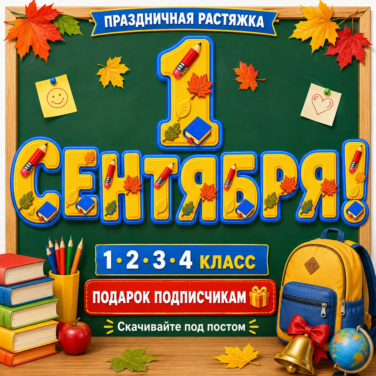 Добавила надпись 1 СЕНТЯБРЯ.