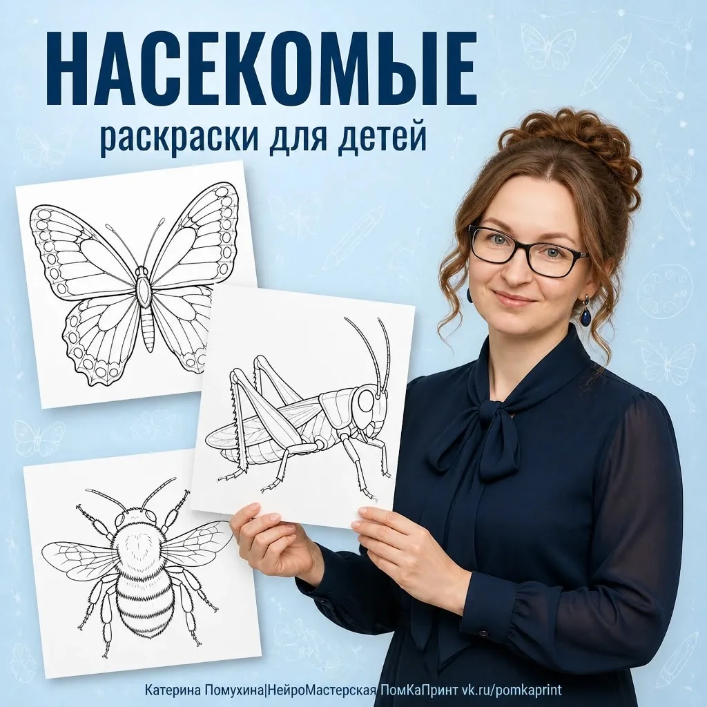 Тот самый пост, где можно скачать раскраски с насекомыми 
https://vk.ru/wall1037750034_887