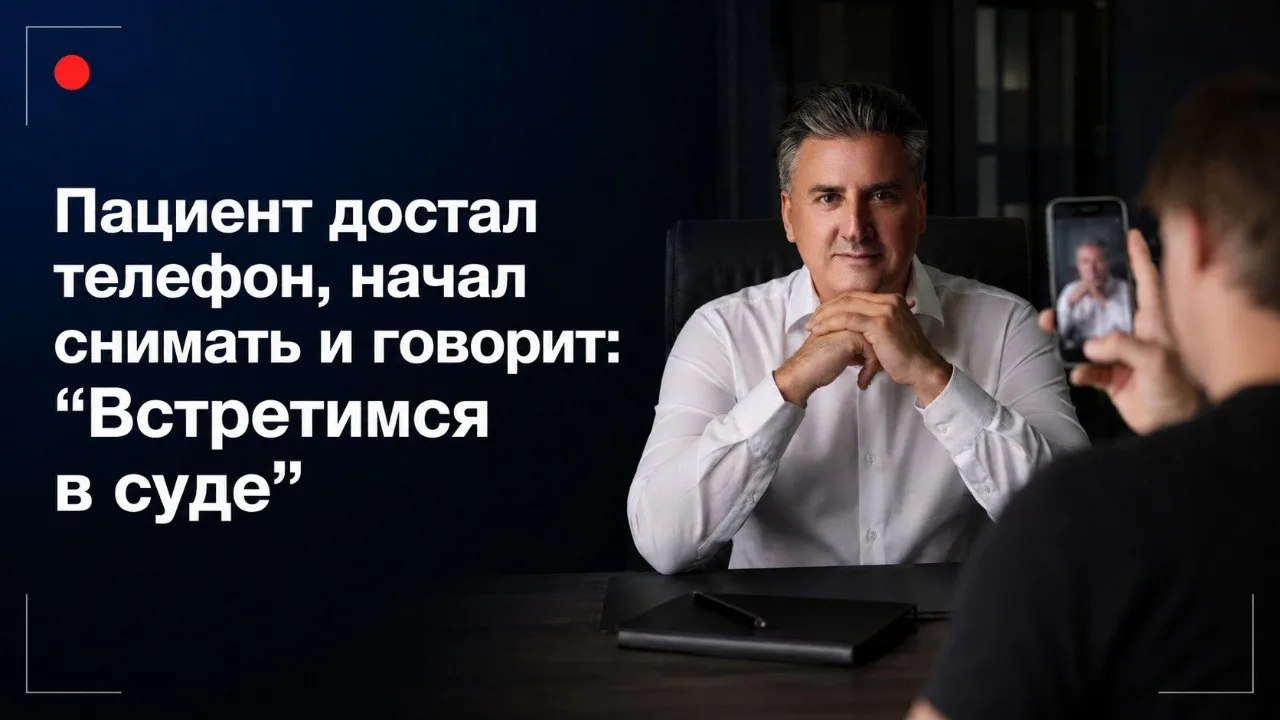Пациент достал телефон и говорит: «Я записываю, встретимся в суде» 🎙