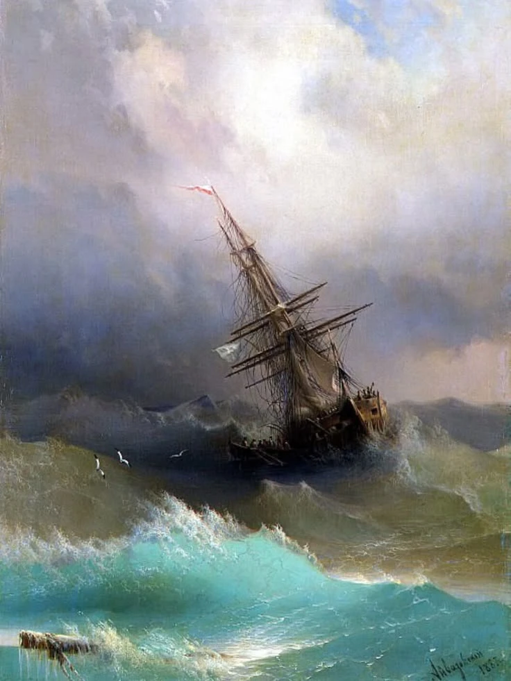 И.К. Айвазовский "Буря", 1868 год.

Эта картина меня особенно волнует! Морской романтик Айвазовский 