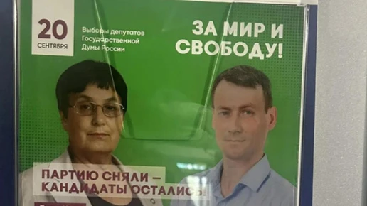В первый день выборов в Новосибирске обнаружили агитплакат партии "Яблоко"