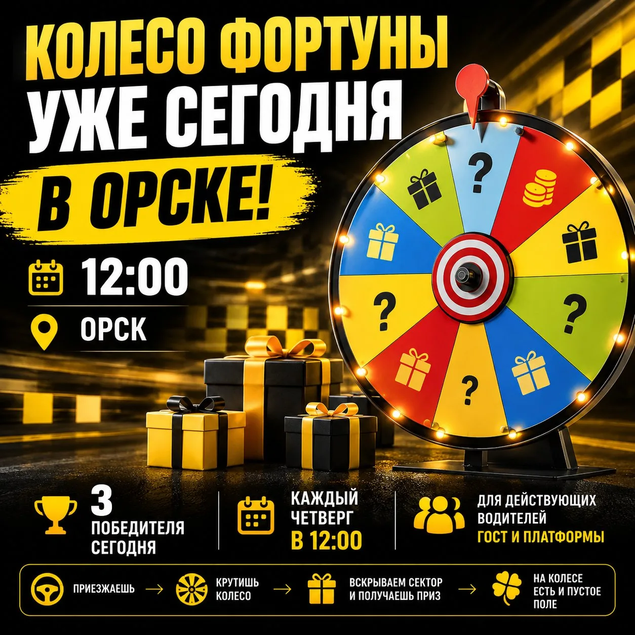 КОЛЕСО ФОРТУНЫ — УЖЕ СЕГОДНЯ В ОРСКЕ!