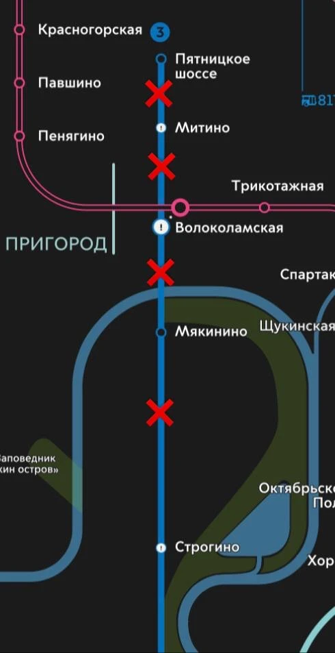 🚇 Неофициально: Участок метро между станциями «Строгино» и «Пятницкое шоссе» могут зак...
