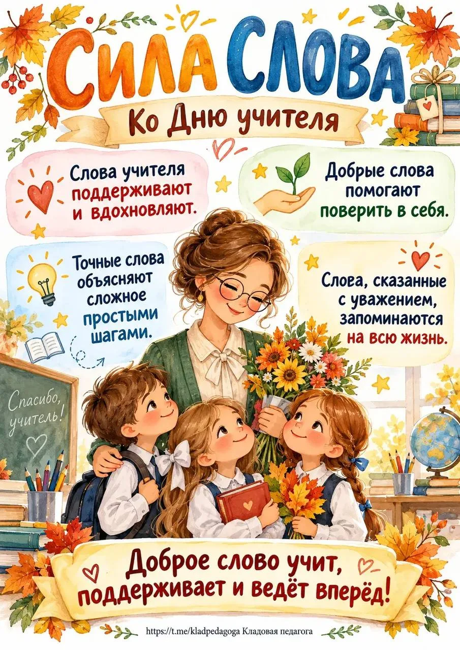 Информационные плакаты к РОВ «Сила слова. Ко Дню учителя» 🧑‍🏫