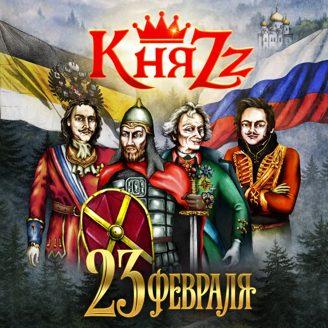 Группа "КняZz" поздравляет всех мужчин и причастных женщин с Днём защитника Отечества!