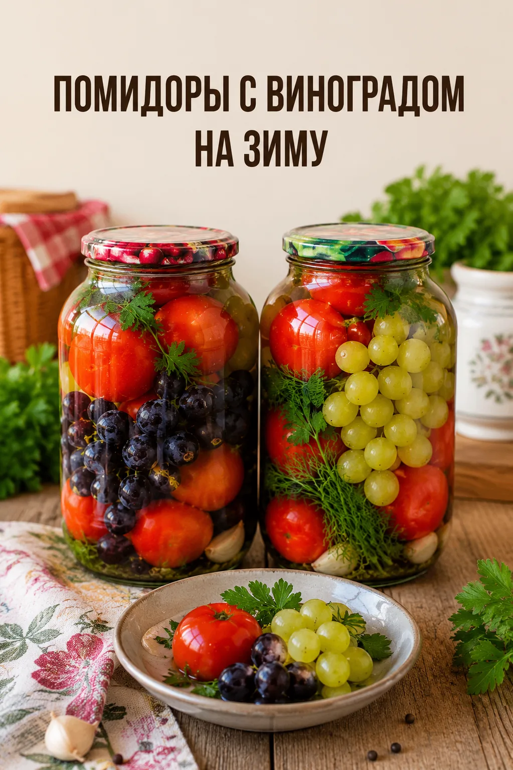 🍅 ПОМИДОРЫ С ВИНОГРАДОМ НА ЗИМУ: «ВОЛШЕБНЫЕ» — ЗА РАССОЛОМ ОЧЕРЕДЬ!
⠀
😊 Именно виноград делает это