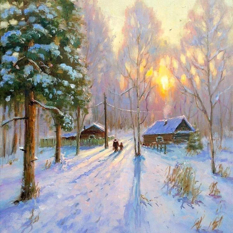 Какие, чудесные - зимние картины…❄️ Так и захотелось обратно - в детство…🥺 На санки, да с горочки…�