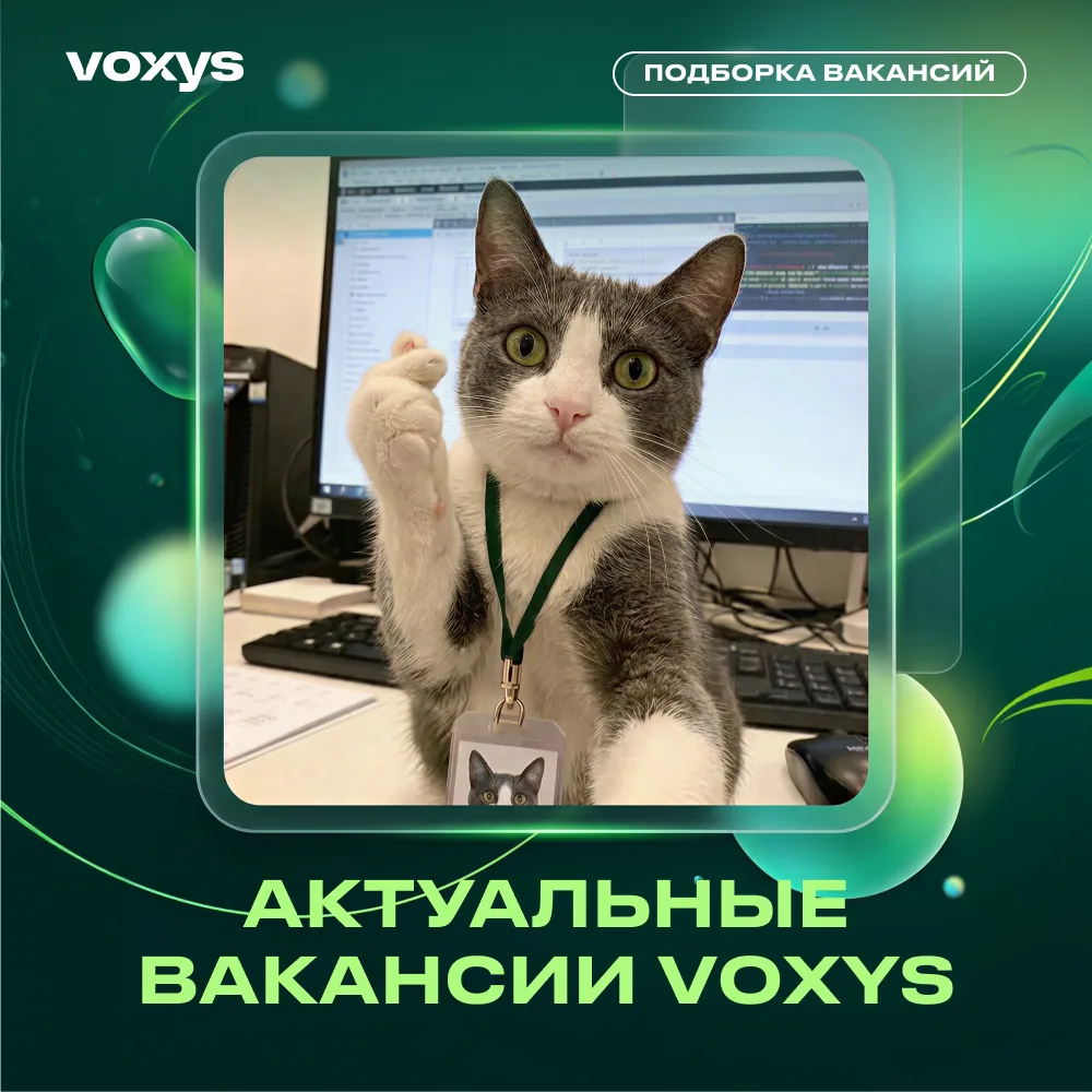 Работа мечты ближе, чем кажется 💚

Подборка вакансий VOXYS — это не просто список, а твой шанс найт