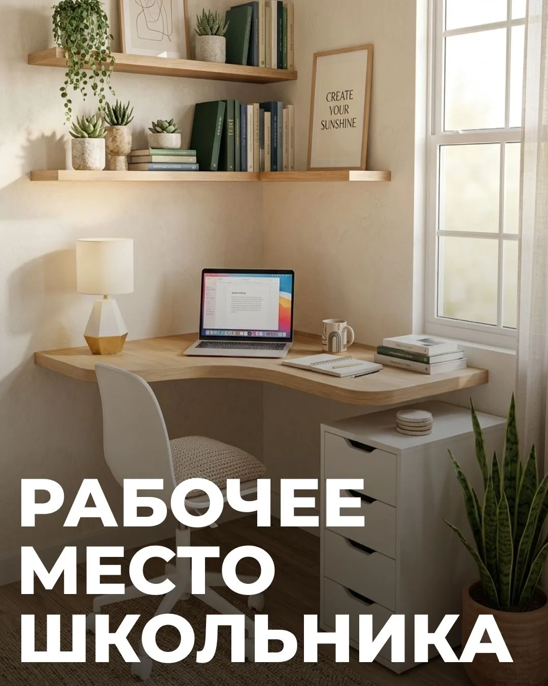 Рабочее место, где хочется учиться!

Удобный стол, комфортное кресло, хорошее освещение и продуманна