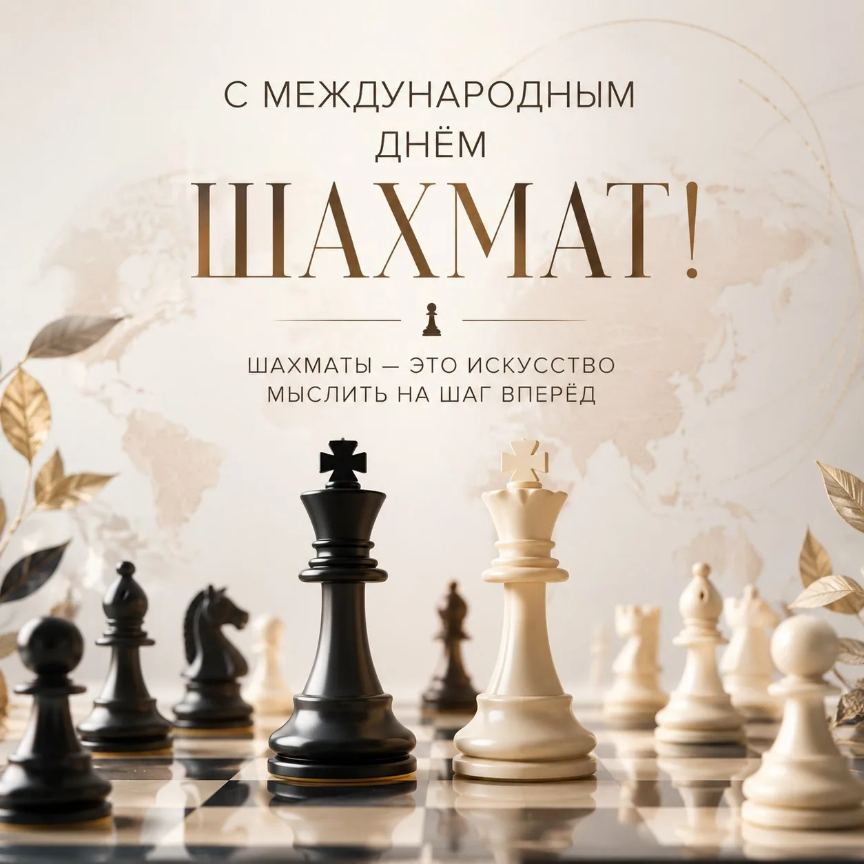 🎉 С Международным днём шахмат, дорогие друзья! 🎉

От всей души поздравляет вас коллектив шахматной