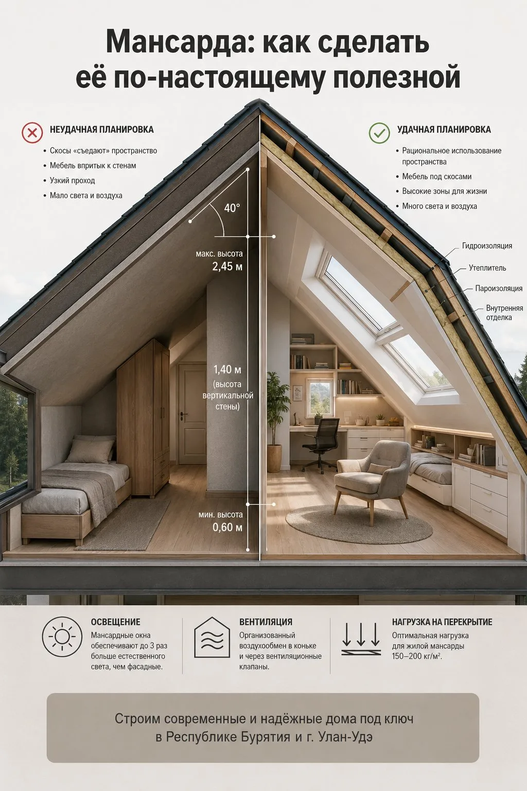 🏠 Дома с мансардой: как не потерять метры и комфорт