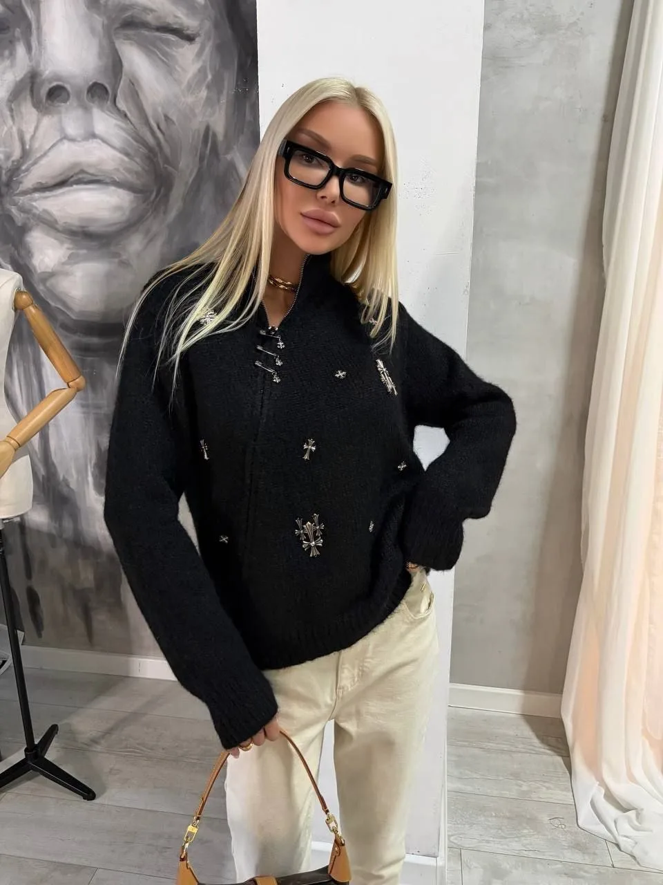 Chrome Hearts свитер из шерсти
