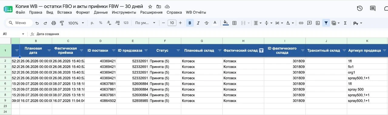 Как посмотреть остатки, которые сейчас обнулили? И Быстро сопоставить акты приемки това...