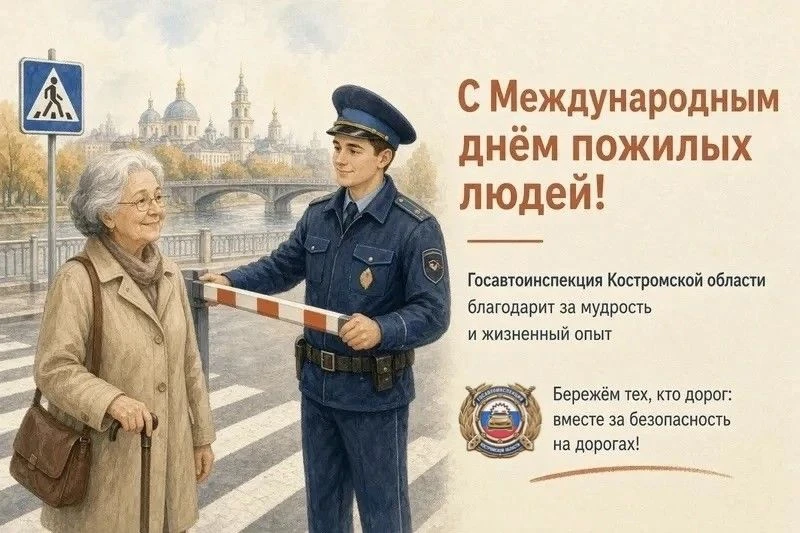 В Госавтоинспекции Костромской области напоминают о важности соблюдения ПДД на дорогах ...