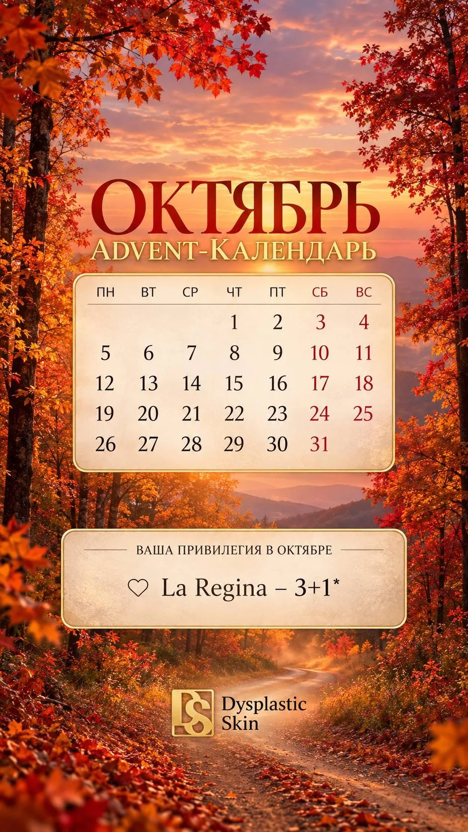 ОКТЯБРЬ - время воспользоваться привилегиями вашего Advent-календаря🍁