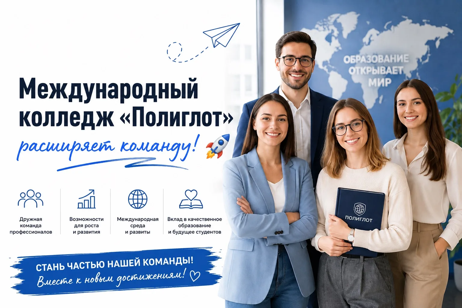 Международный колледж «Полиглот» расширяет команду! 🚀