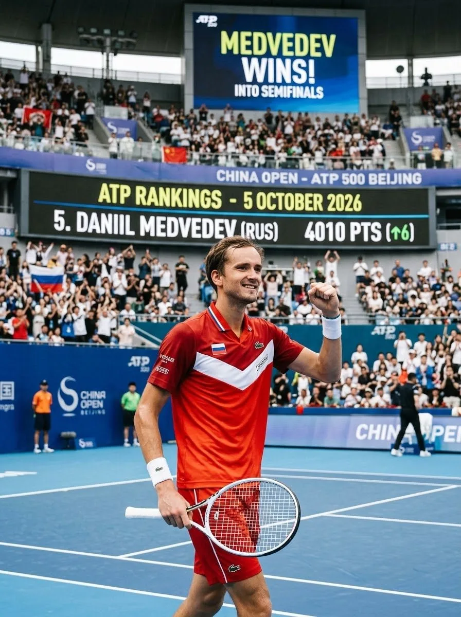 Даниил Медведев вернулся в топ-5 мирового рейтинга ATP! 🎾🇷🇺