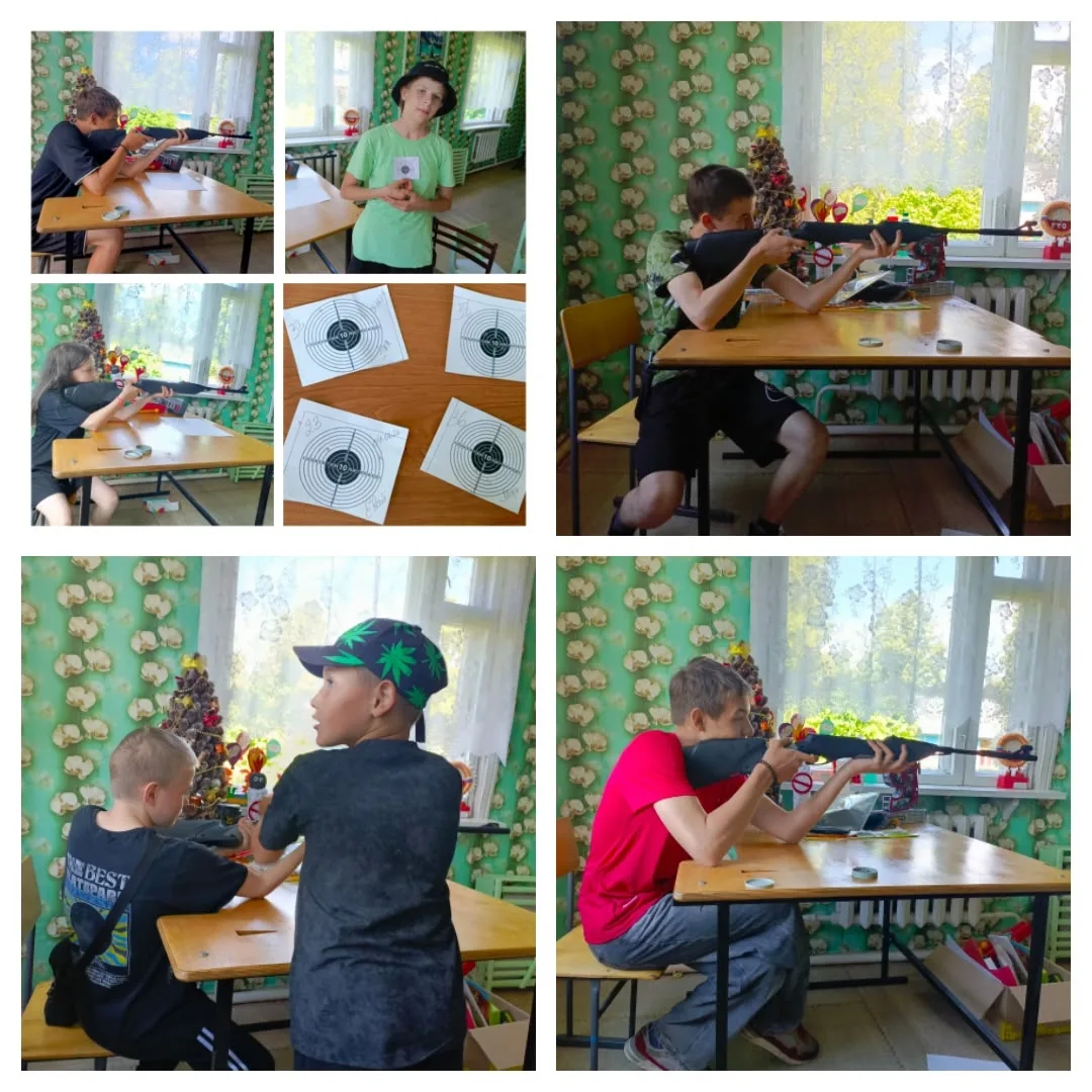 👉В рамках летней оздоровительной площадки проходят увлекательные занятия по стрельбе из пневматичес