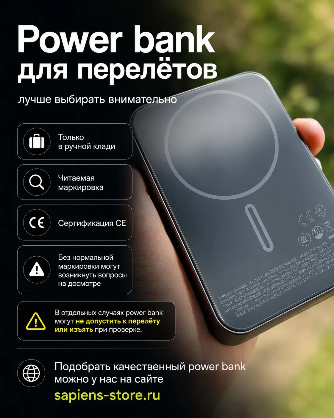 Power bank для перелётов лучше выбирать внимательно