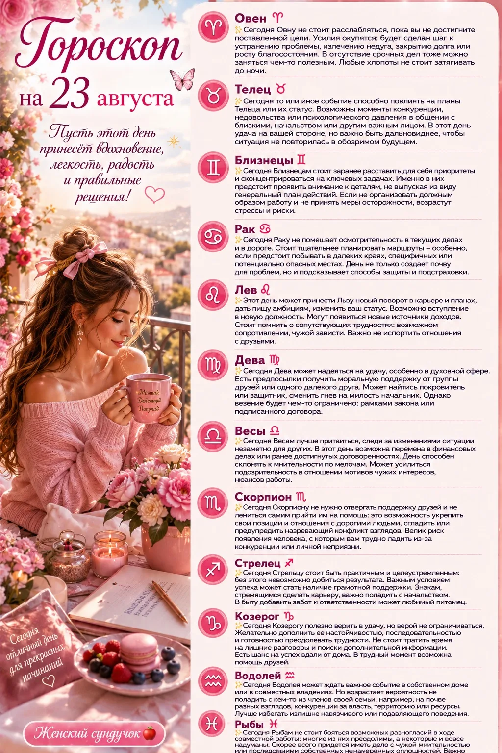 Гороскоп на завтра🌸