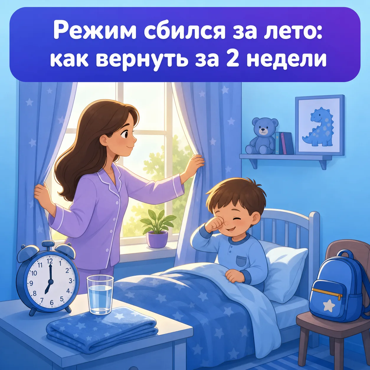 🌙 Режим сбился за лето, а в сентябре в сад: как вернуть его за две недели