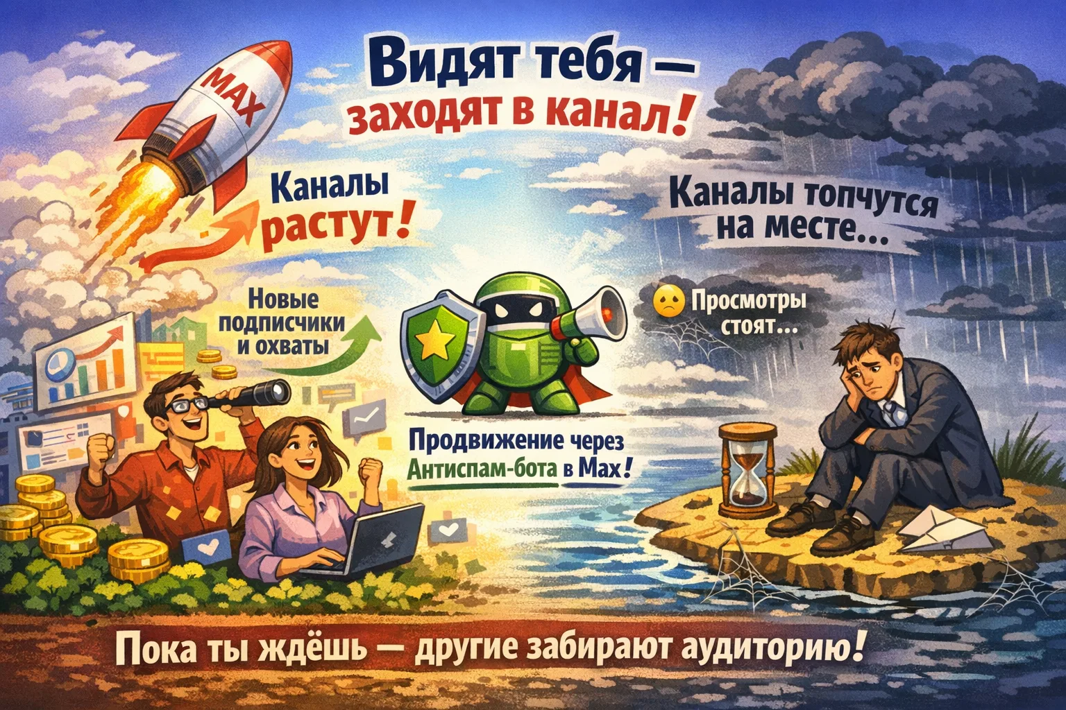 Почему одни каналы в Max растут 🚀, а другие месяцами топчутся на месте?

Каждый админ уверен, что у