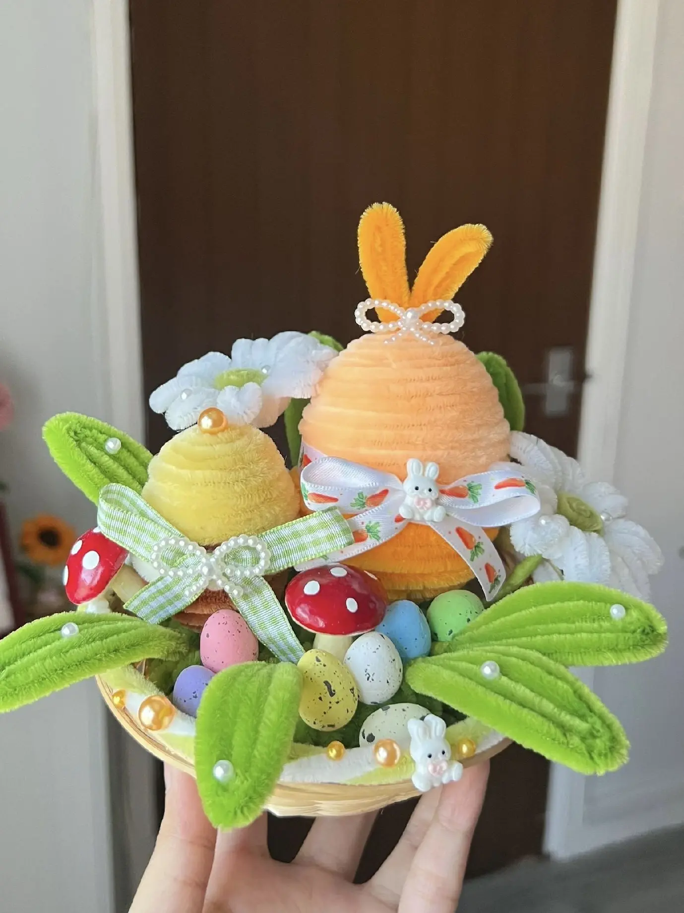 🐰🌸 Готовимся к Пасхе!   Готовлю МК по веточке вербы, а пока делаем милых пасхальных кроликов из сине