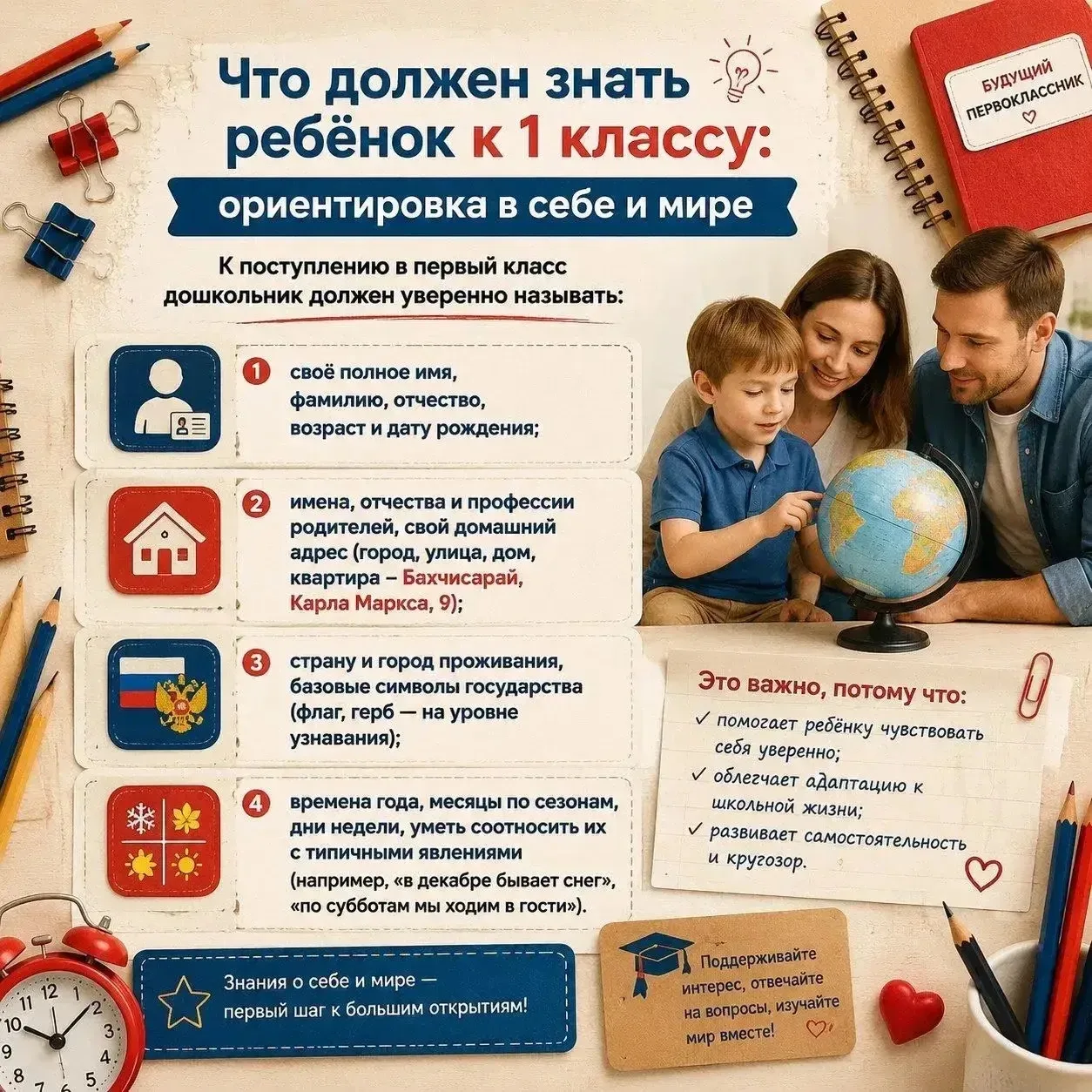 Готовимся к первому классу: что важно знать и уметь? 🎒

Дорогие родители будущих первоклассников! М