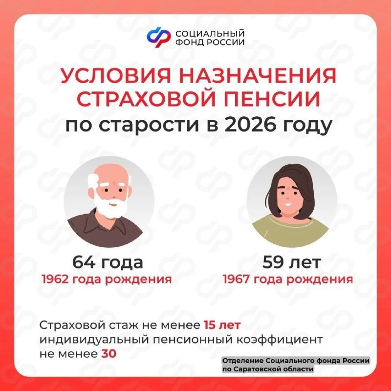 Кто сможет оформить страховую пенсию по старости в 2026 году 👨‍🦳👩‍🦳  Чтобы выйти на страховую пенсию