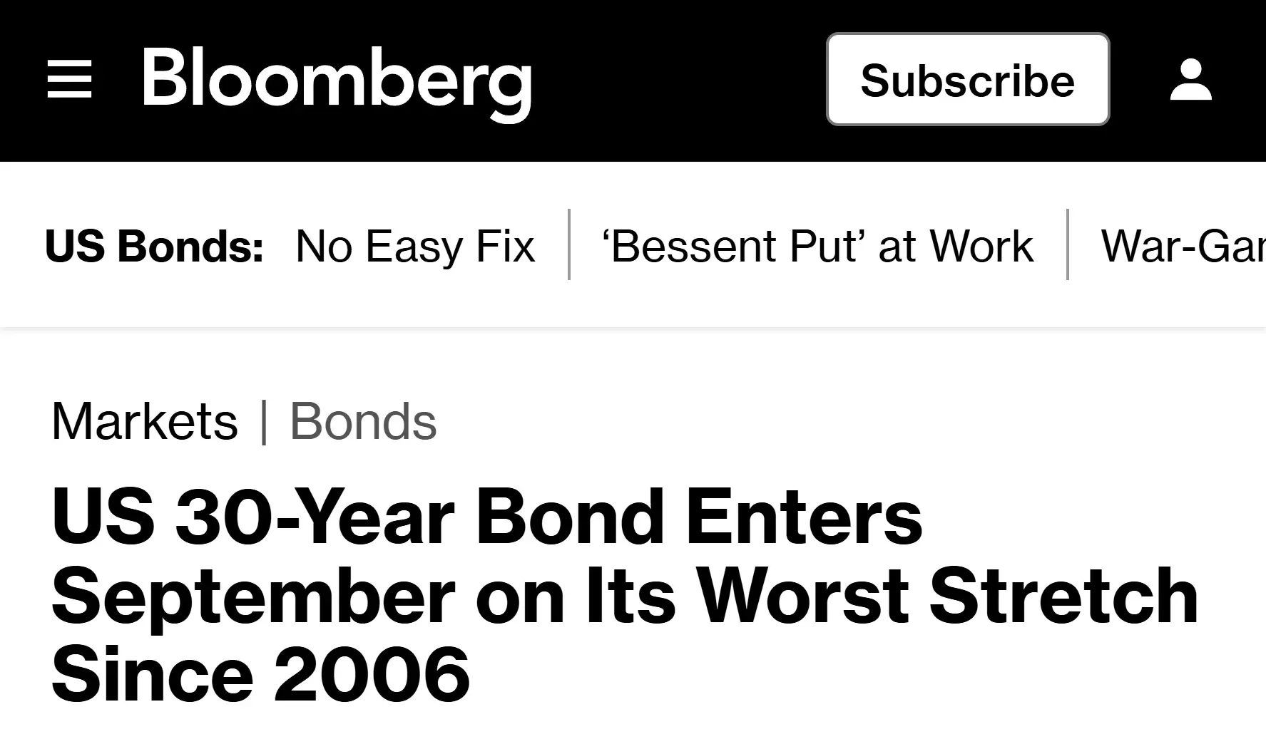 🇺🇸30-летние облигации США показывают худшую динамику за 20 лет, — Bloomberg