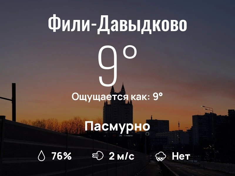 Что с погодой в Фили-Давыдково?