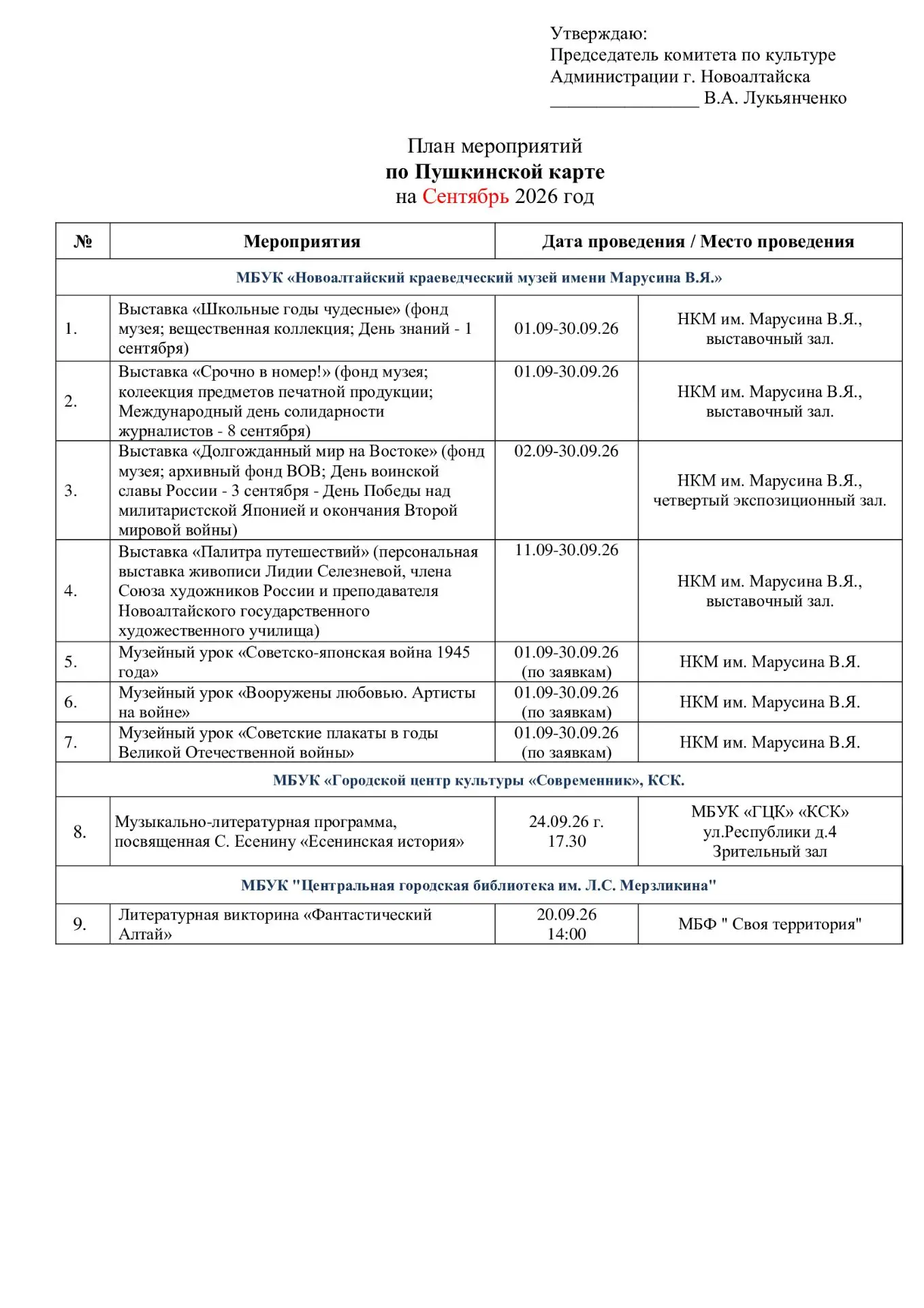 Сентябрь в городе: куда сходить, пока не зарядили дожди?