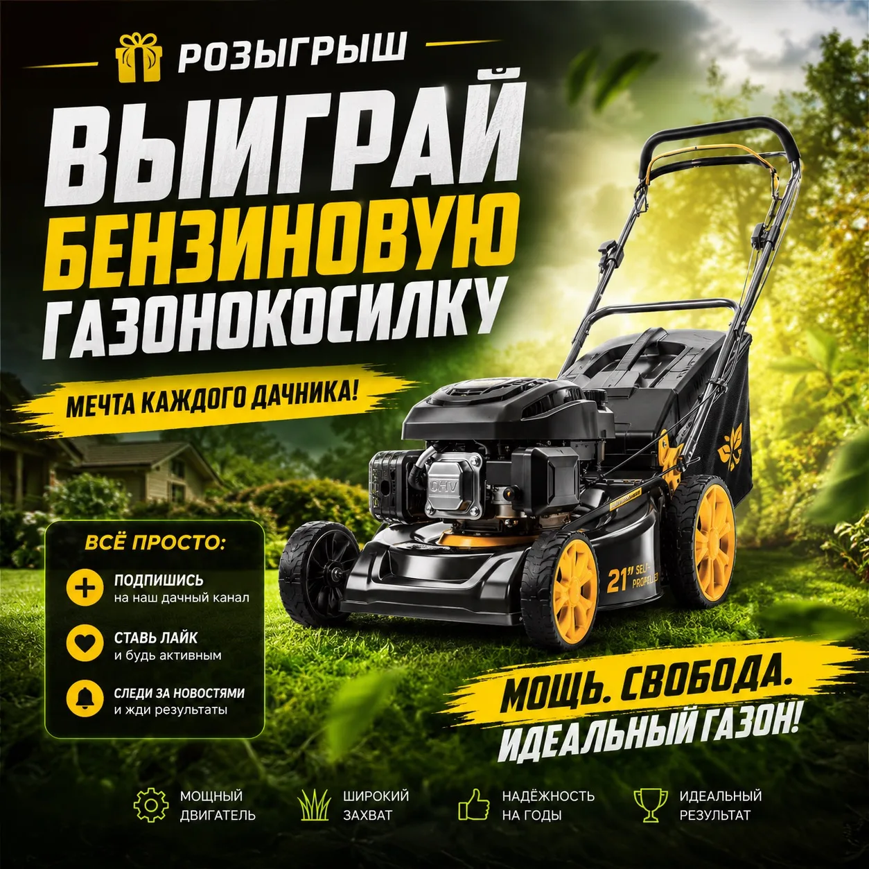 🎉 В ЧЕСТЬ ОТКРЫТИЯ НАШЕГО КАНАЛА В MAX — РОЗЫГРЫШ БЕНЗИНОВОЙ ГАЗОНОКОСИЛКИ 🔥